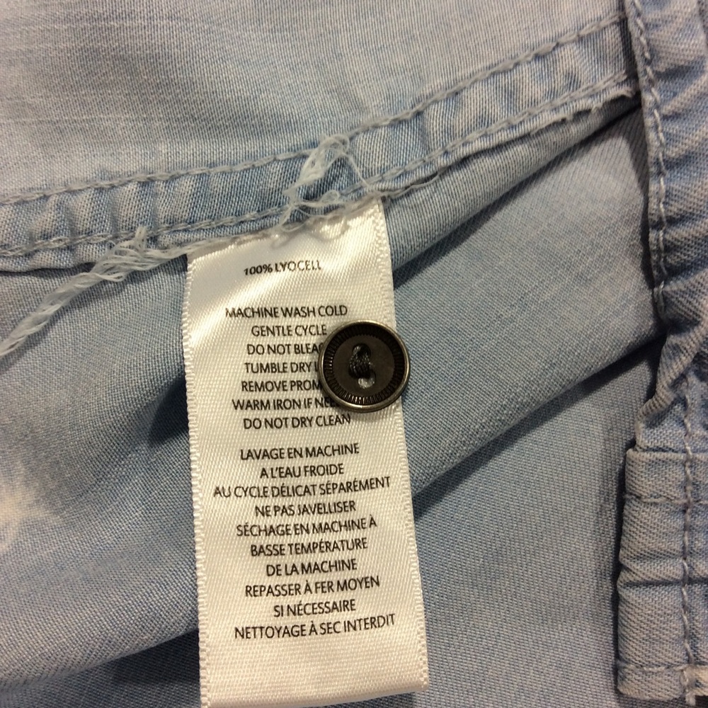 SLEEVELESS CHAMBRAY SHIRT - Picture 7 of 14